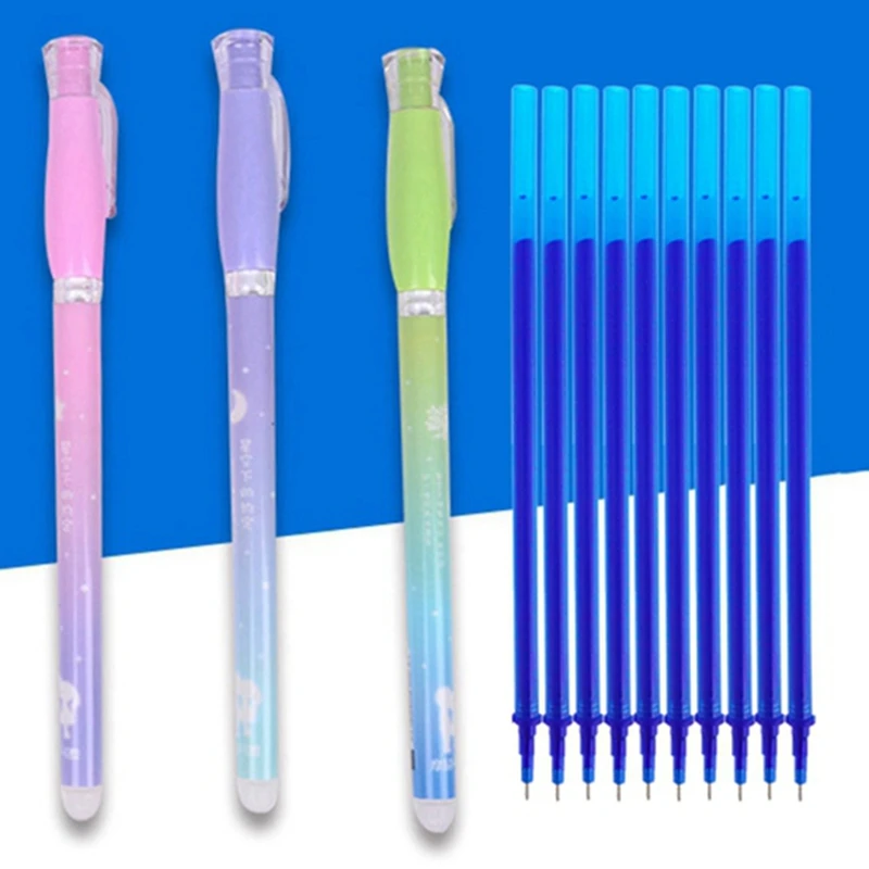 

Erasable Refill Magic Erasable Pen Refill Rods Office Gel Pen Set 0.38mm Blue Black Stationery Writing Tools School Supply 3Pcs