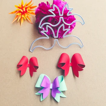 

Beautiful 2 bows assemble metal cutting knife die DIY clipboard paper photo process template die