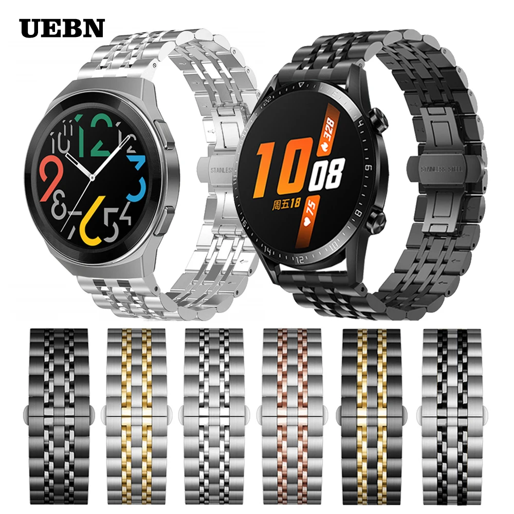 

UEBN 20mm 22mm Metal Stainless Steel Strap for HUAWEI WATCH GT 2 42mm 46mm Band Bracelet for Honor Magic Watchbands