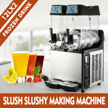 

2×12L Commercial Froze Drink Slush Slushy Machine Slurpee Margarita 2 Tanks