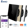 EsooLi Tuya Smart Life Glass Panel EU/UK Standard Touch Switch Zero/Single Fire Line Voice Control Light Wireless Wall Switch ► Photo 1/6