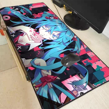 

Anime Hatsune Miku Girl Large 900x40/700x300/600x300mm Rubber Mouse Pad Computer Game Tablet Mousepad with Edge Locking