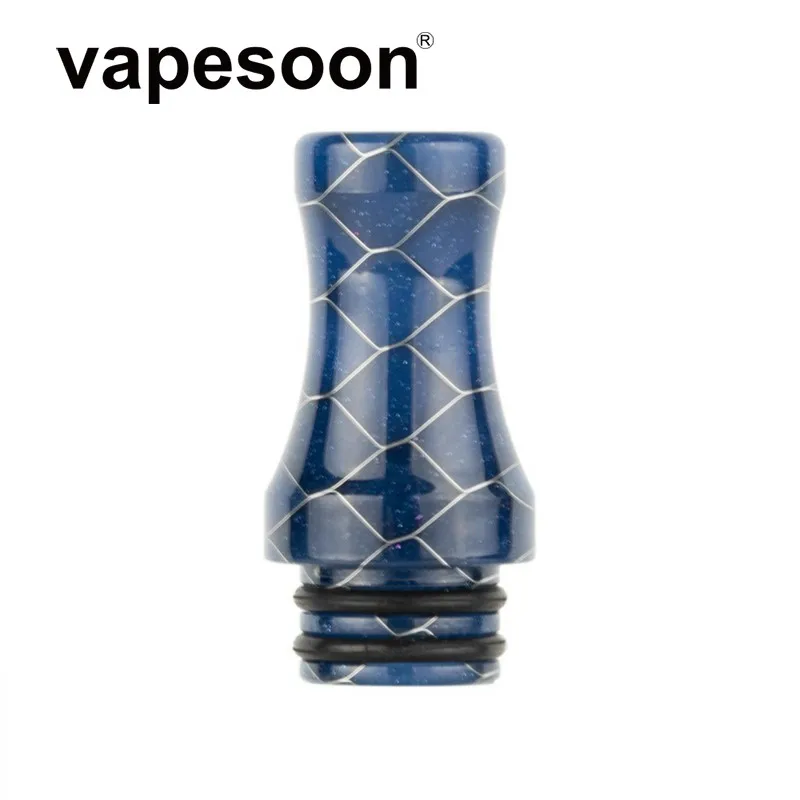 high quality Flat Long Resin Vape Mouthpiece 510 Snake Drip Tip for e-Cigarette 510 Atomizer Melo 3 Mini Tank IJust S Kit etc - Color: Blue