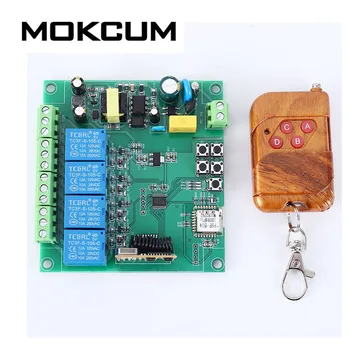 

4CH Wireless WIFI Intelligent Control Switch AC 110V 220V 433MHz Remote Controller