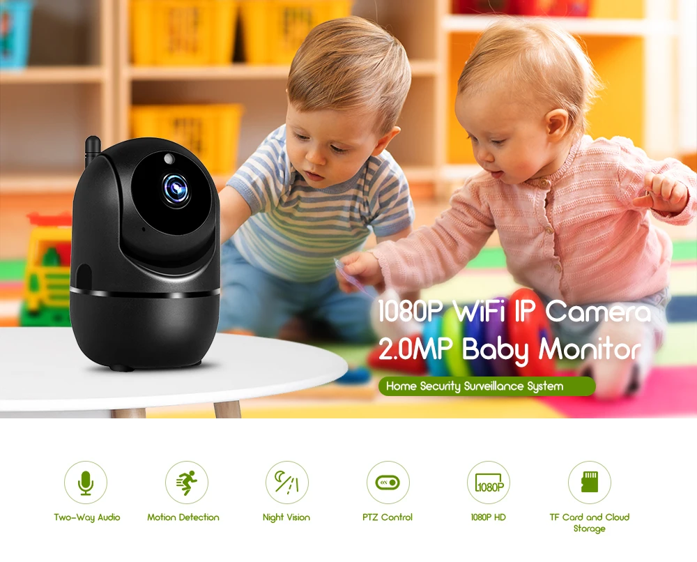 1080P HD детский спальный монитор WiFi сетевая ip-камера 2.0MP ночное видение двухстороннее аудио умная система безопасности Видео детский монитор