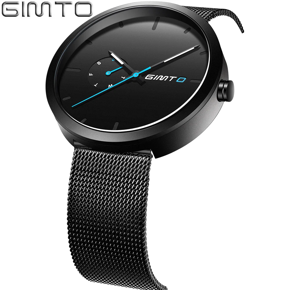 GIMTO Fashion Men Watches Male Top Brand Luxury Quartz Watch Men Casual Slim Dress Waterproof Sport WristWatch Relogio Masculino