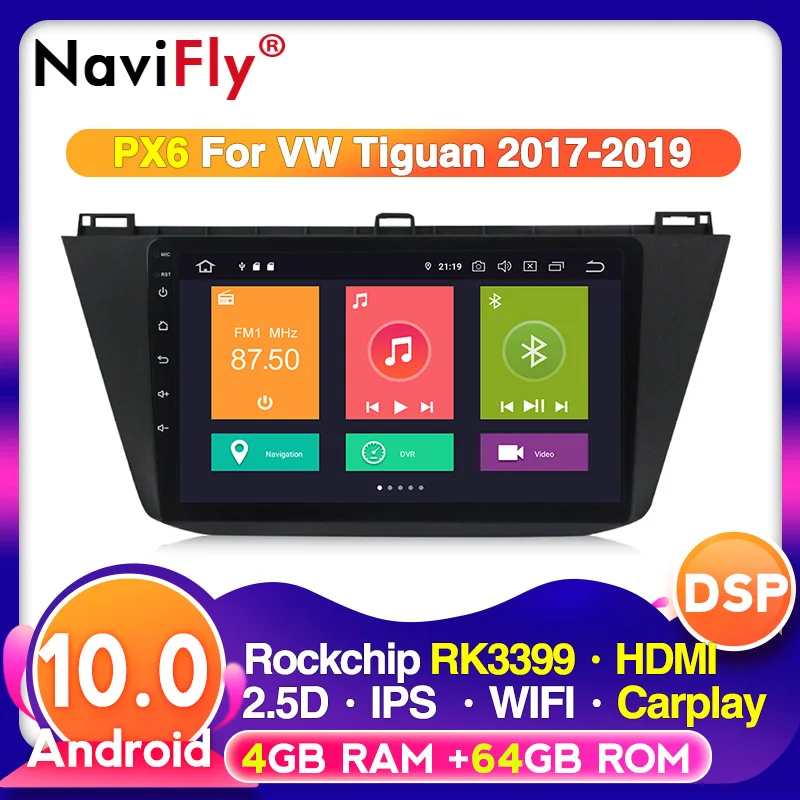 Головное устройство для автомобиля 4G LTE IPS DSP Android 10 радио мультимедиа видео плеер