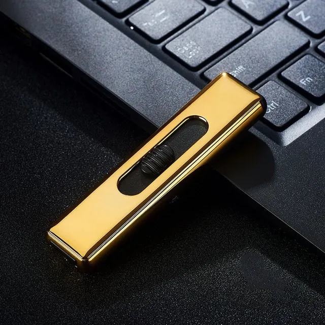 Mini Gold Спиннер-Спиннер электронная USB Зажигалка ручной Спиннер Вольфрам турбо прикуриватель с фонариком игрушки для курения аксессуары - Цвет: Mini Gold