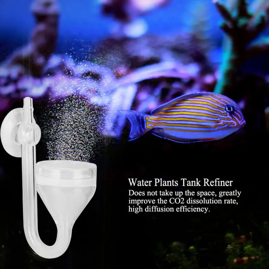 Fish Tank Pond CO2 High Transparent Glass Refiner Diffuser Funnel Type