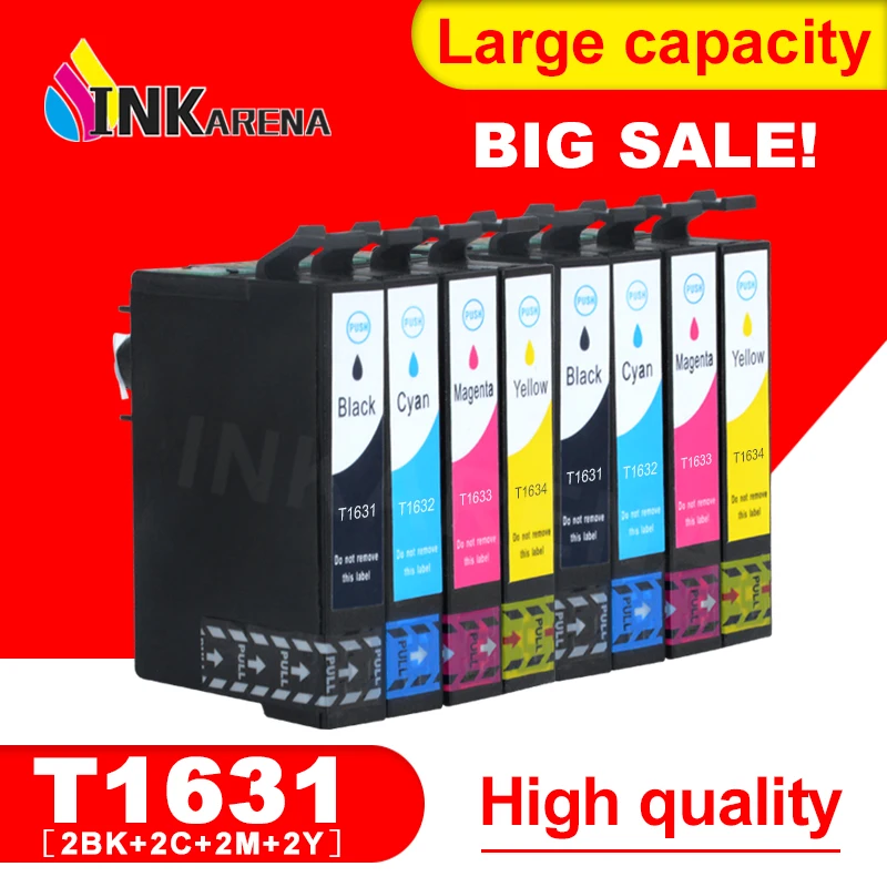 Картриджи чернильные T16 16XL T1621 T1631 4 для принтеров Epson фактор WF 2010 2510 2520 2530 2540 2630 2650