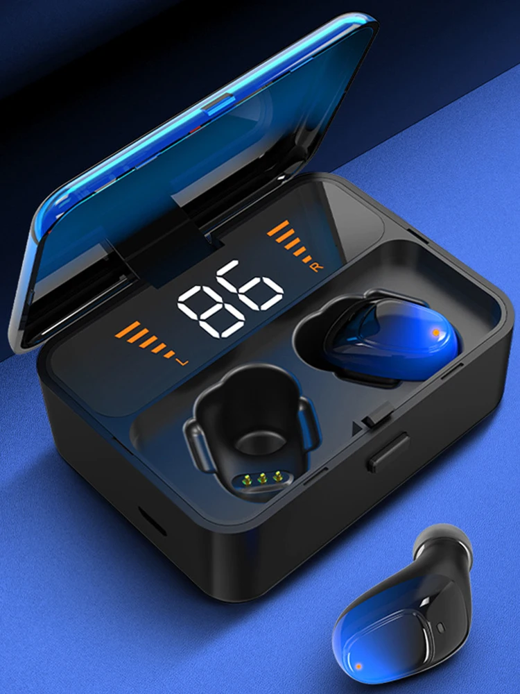 Новые Bluetooth наушники V5.0 Touch беспроводные наушники 9D стерео спортивные водонепроницаемые гарнитура громкой связи Мощный светодиодный дисплей