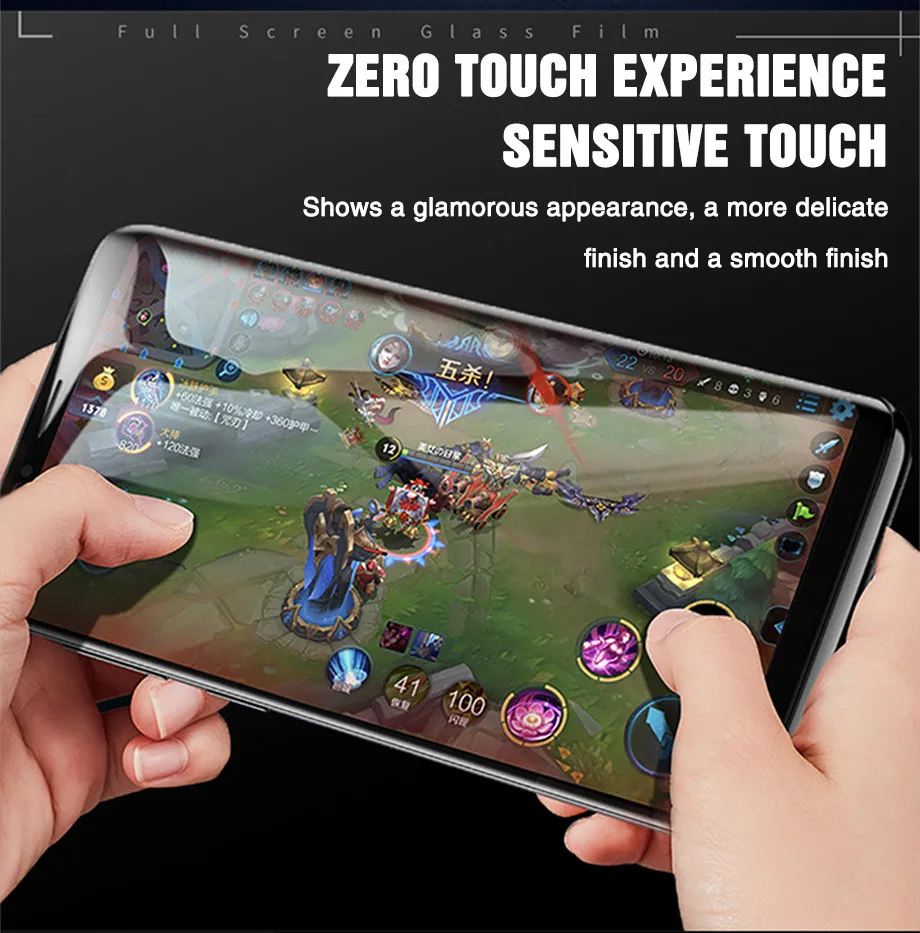 400D Full Curved Tempered Glass For Samsung Galaxy S9 S8 Plus Note 9 8 Screen Protector On Samsung S7 S6 Edge S9 Protective film