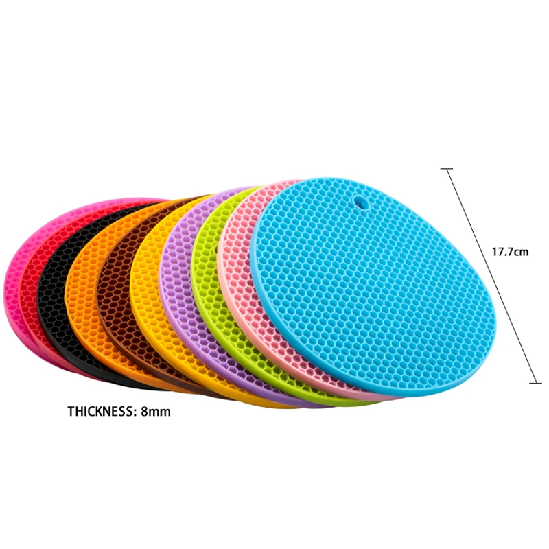 Round Silicone Insulated Placemat Multifunctional Heatresistant Table Pad Waterproof Pot Mat