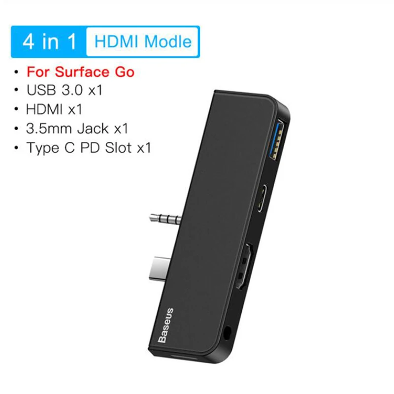 Baseus usb-концентратор с несколькими портами Тип-C+ аудио RJ45+ USB3.0+ Тип-C(передача информации)+ аудио Мощность адаптер для ноутбука MacBook Air док-станция для 3 Порты и разъёмы USB-C USB HUB - Цвет: HDMi Model
