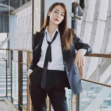 *#Best Price Star Same Black Suit British Style Handsome Thin Waist Suit 2019 Notched Single Breasted Black Suit Women Jacket Coat *#Best Price Star Same Black Suit British Style Handsome Thin Waist Suit 2019 Notched Single Breasted Black Suit Women Jacket Coat