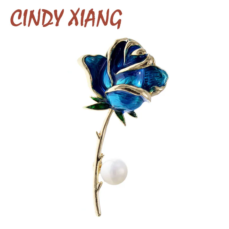 Женская эмалированная булавка CINDY XIANG свадебная с жемчугом 4 цвета 2020|Броши| |