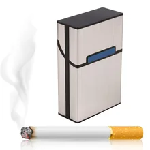 

Light Aluminum Cigar Cigarette Case Tobacco Holder Pocket Box Storage Container Cigarette Accessories In Stock
