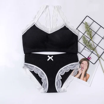

Female Bra Set Seamless Lingerie Active Bra Brief Sets Cotton Comfortable Breathable Wire Free Underwear Women