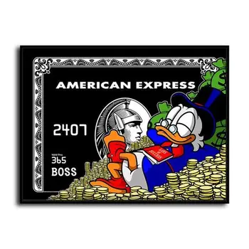 

Hand Painted Alec Monopolyingly Duck Swimming in the Money Oil Painting Wall Art Picture For Living Room Home Decor