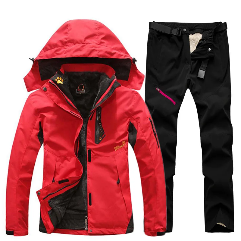 red snow suit womens