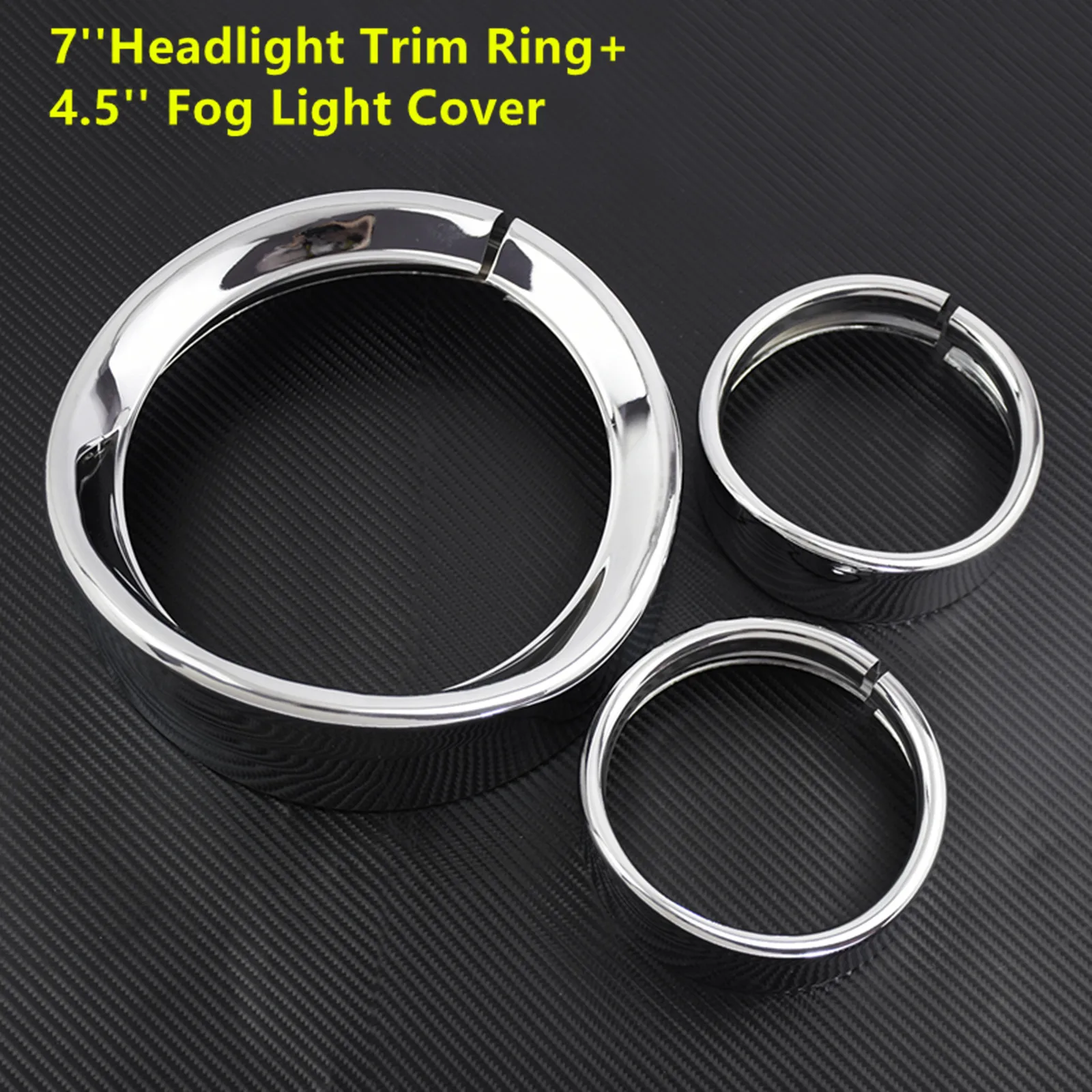 Motorcycle Chrome 7\'\'Headlight Trim Ring+4.5\'\' Fog Light Cover +Visor Style Turn Signal Trim Ring For Harley Softail FLH Touring