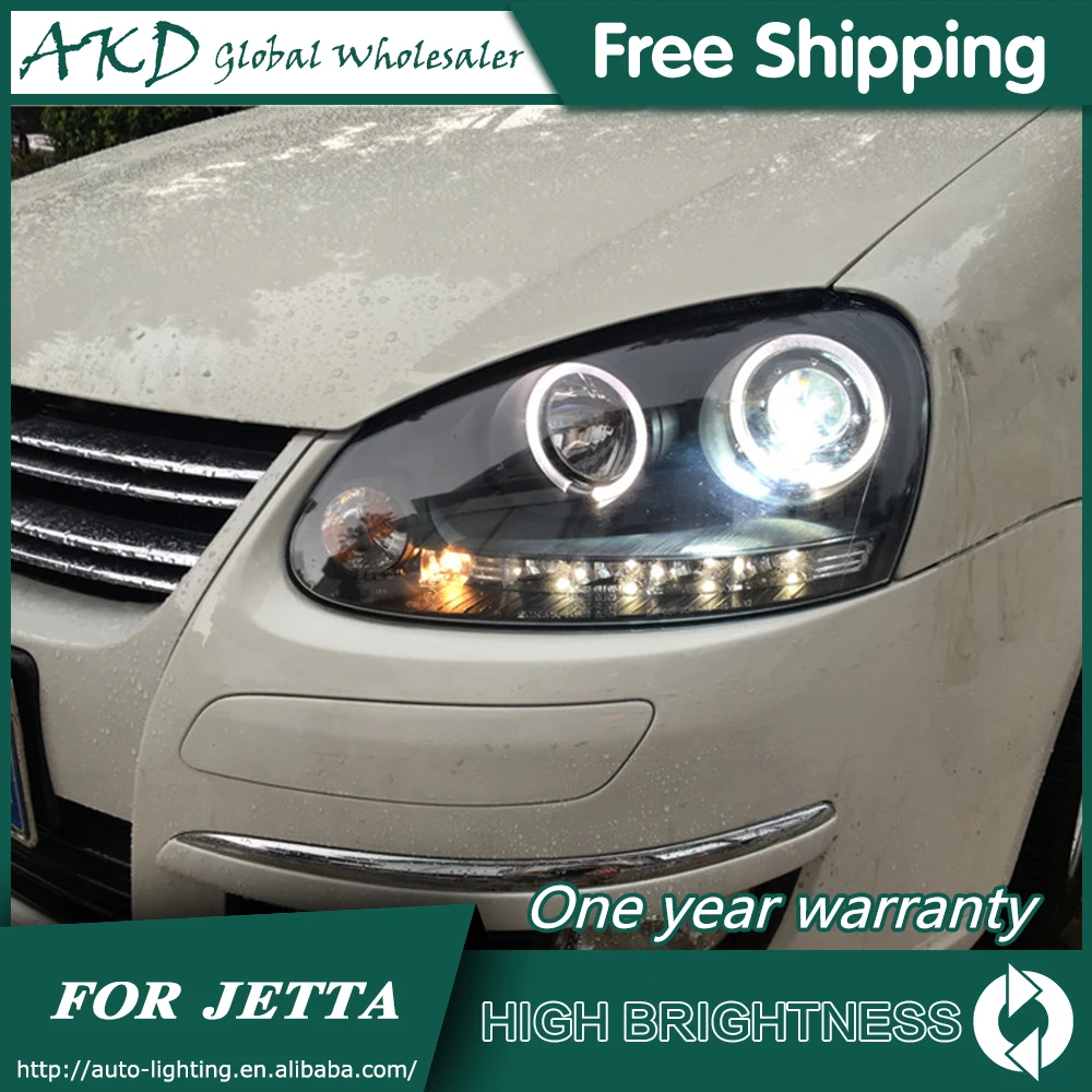 AKD автомобильный Стайлинг для VW Jetta фары 2006-2010 Jetta Mk5 светодиодный налобный фонарь светодиодный DRL Биксеноновые линзы Высокий Низкий луч парковка