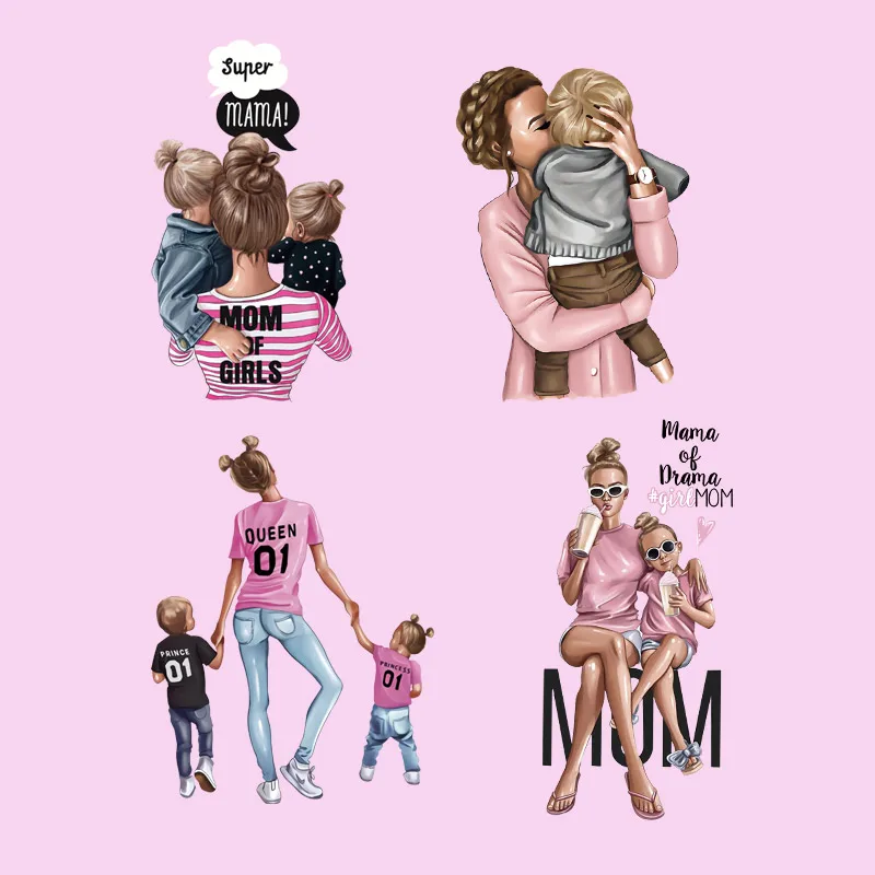 I Love Mama папы дочки сына патч для переноса утюгом одежды Diy Термальность стикеры DIY