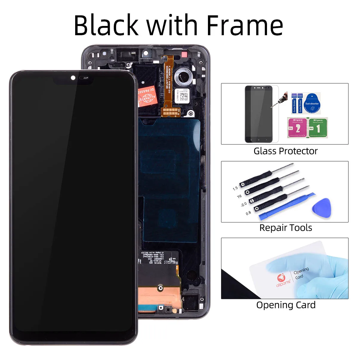 Black with Frame ЖК-дисплей для LG G7 thinQ, ЖК-дисплей, сенсорный экран в сборе, дигитайзер для LG G7, ЖК-дисплей G710 G710EM G710PM G710VMP - Цвет: Black with Frame