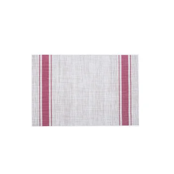 

Heat Resistant Table Mat Protective Restaurant Anti Scald Non Slip Home Pad Washable Reusable PVC Striped Placemat Kitchen Hotel