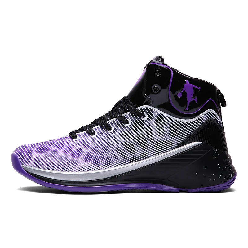 Purple Новое поступление, высокие кроссовки Jordan, мужские уличные кроссовки, износостойкие кроссовки амортизирующие дышащие баскетбольные кроссовки унисекс - Цвет: Purple