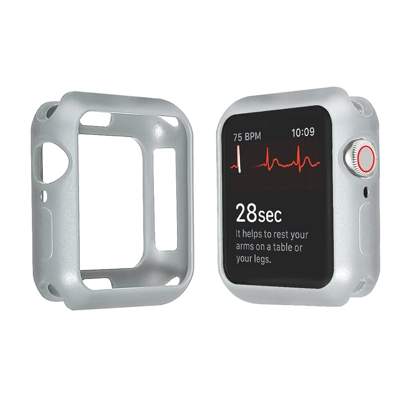 Чехол для часов Apple Watch 5, 4, 3, 38 мм, 42 мм, мягкие силиконовые защитные чехлы, бампер для iWatch 4/5, 44 мм, 40 мм, защитный чехол для часов