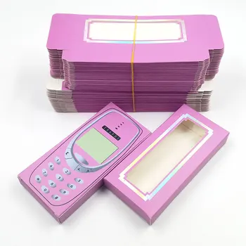 

New holographic lashes box 100pcs/lot soft paper eyelashes packaging for 10mm-25mm false eyelashes