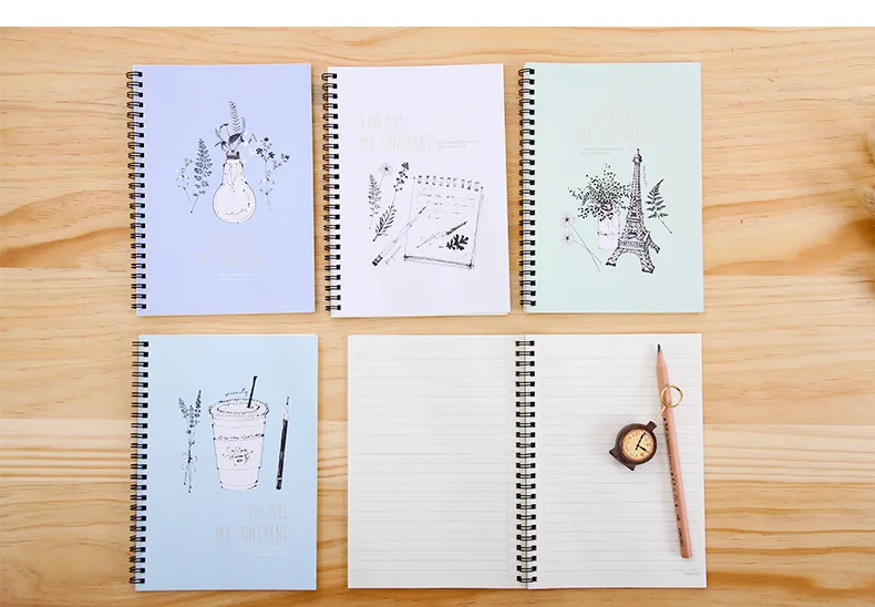 Deli L A5 60-03 Color Coil Notebook A5 Notepad 60 Page Laptop Students Practice Book Office Supplies