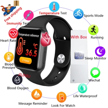 

2020 Temperature Smart WatchV10 Man Woman Sport Fitness Tracker Smartwatch Connected Bluetooth Camera Bracelet For Apple Android