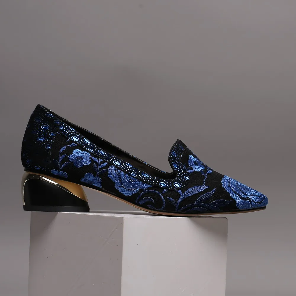 MORAZORA; коллекция года; горячая распродажа; летние классические женские туфли-лодочки; вечерние туфли на среднем каблуке с острым носком; женская обувь из натуральной кожи; Цвет Синий