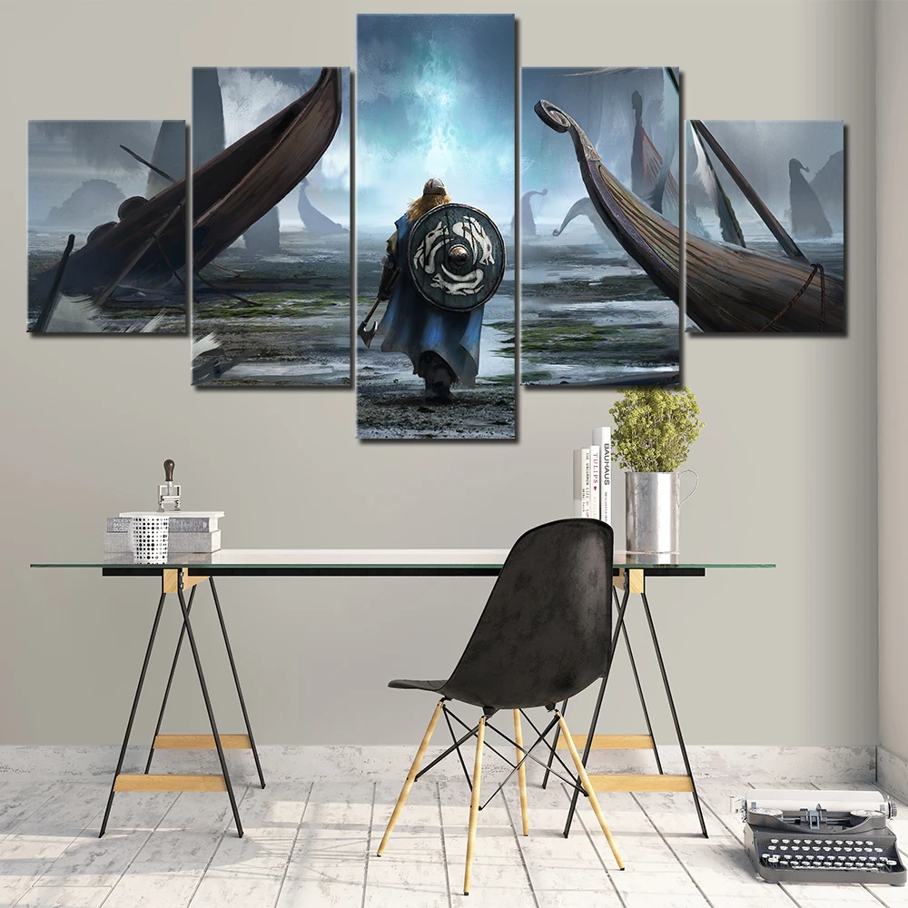 

Canvas Painting Wall Art Modular Pictures 5 Pieces/Pcs Vikings Movie HD Printing Poster Home Decorative Modern Living Room Frame