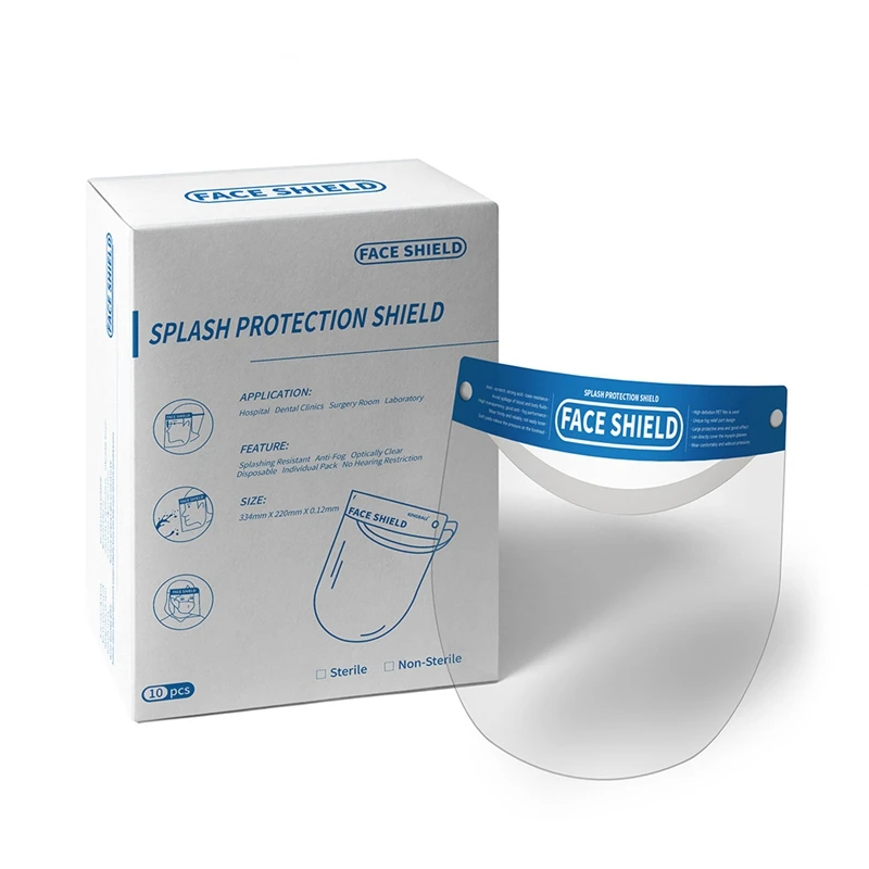 

10Pcs/Box Face Shield with Protective Clear Film Protect Eyes and Face Elastic Band and Comfort Sponge