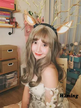 

Reindeer Antler Headband for Holidays Natural Color Faux Ear Reindeer Antlers Ombre Deer Decor Deer Antler Headband