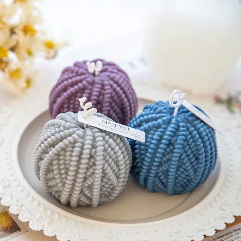 

Ins hot simulation wool ball candle mold silicone mousse cake fondant decoration wool thread mold baking tools