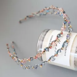 Sweet Temperament Hair Band, Floral Wave, Rhinestones, Crystal Beaded Hair Band, Hairpin, Headband, Headwear