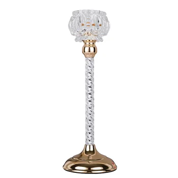 

New Metal Crystal Cut Glass Candlestick Candle Holder Candle Stand Tea Light For Coffee Dining Table Centerpieces Wedding CH110