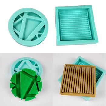 

Handmade Square Coaster Silicone Molds for Resin Tea Mat Coaster Molds Round Phone Holder Mold for Resin Casting Molds