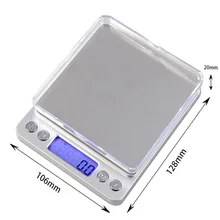 Цифровые многофункциональные кухонные весы для продуктов 1000 г* 0,1 г ЖК-дисплей ювелирные портативные весы машина(серебро