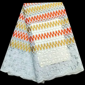 

2020 High Quality Hollow out Cotton African Dry Lace Fabric Embroiderey Swiss Voile Lace In Switzerland For Party Dress Ki166