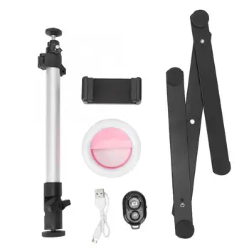 

Table Phone Live Bracket Down Shot Photography Video with Fill Light 5600k Bluetooth Remote Control Smartphone Clip Kit Hot