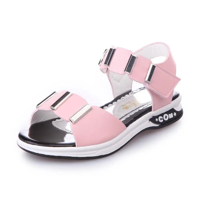 Детские брендовые летние сандалии; Детские пляжные сандалии с мягкой подошвой; От 2 до 14 лет для маленьких мальчиков и девочек; нескользящая Удобная Милая спортивная обувь - Цвет: Pink