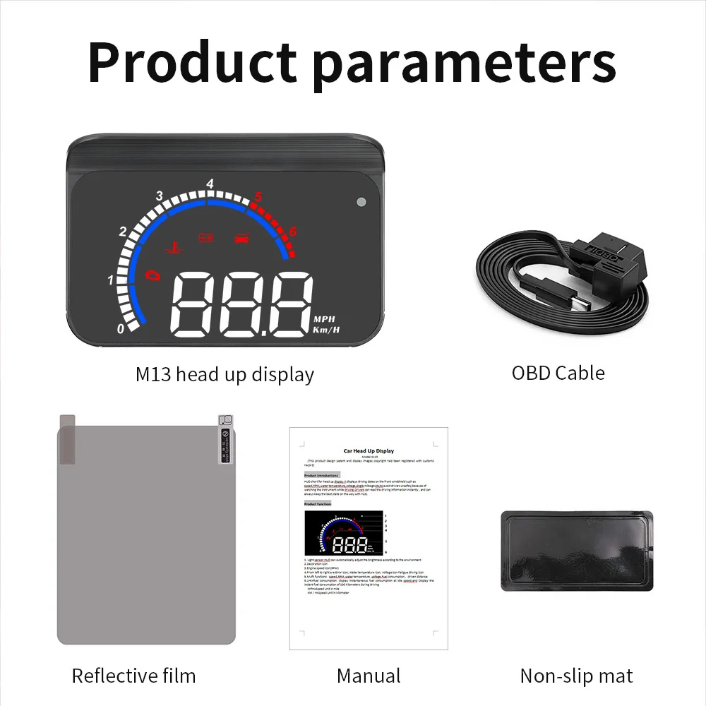 OHANEE M13 HUD OBD2   ÷, ڵ MPH ڵ   HUD   