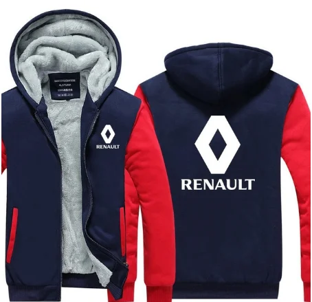 Новое поступление, зимняя толстовка на молнии для Renault, топы для мужчин, теплое уплотненное пальто, толстовки, куртки, 5 цветов, f - Цвет: 4
