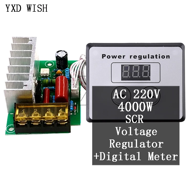 4000W AC 220V SCR Voltage Regulator Speed Controller Dimmer Thermostat Module 
