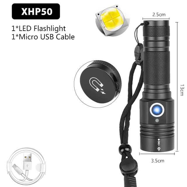 Package A Супер яркий XHP70.2 светодиодный светильник 26650 вспышка светильник s XLamp XHP50 USB Перезаряжаемый Тактический светильник с 18650 зумом фонарь - Испускаемый цвет: Package A